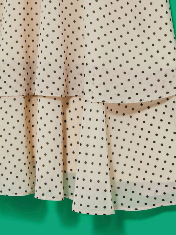 Moodo Schwarz-beige Damen Tupfenkleid Moodo