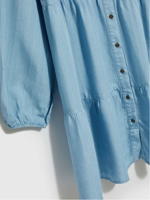 Moodo Hellblaues Damen-Shirt-Kleid Moodo