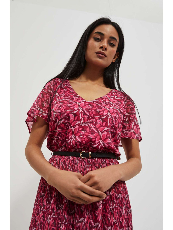 Moodo Rosa Damen-Blumenkleid Moodo