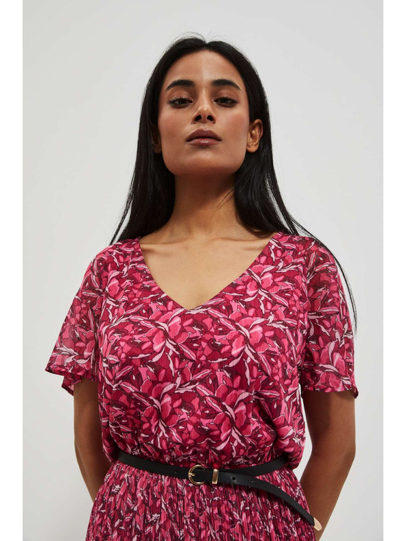 Moodo Rosa Damen-Blumenkleid Moodo