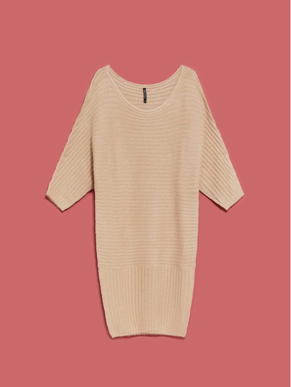 Moodo Beigefarbenes Damenkleid Moodo