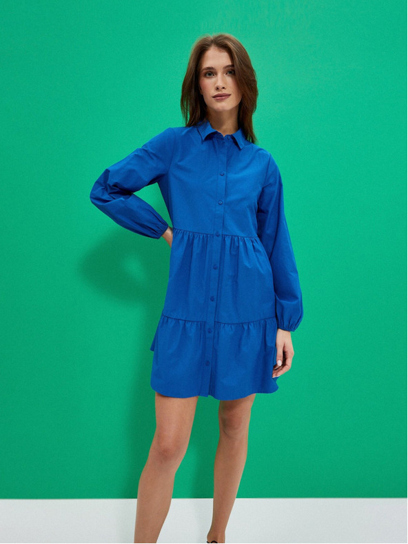 Moodo Blaues Damen-Shirt-Kleid Moodo