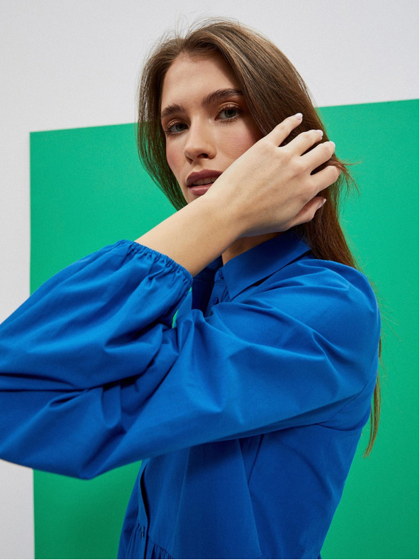 Moodo Blaues Damen-Shirt-Kleid Moodo