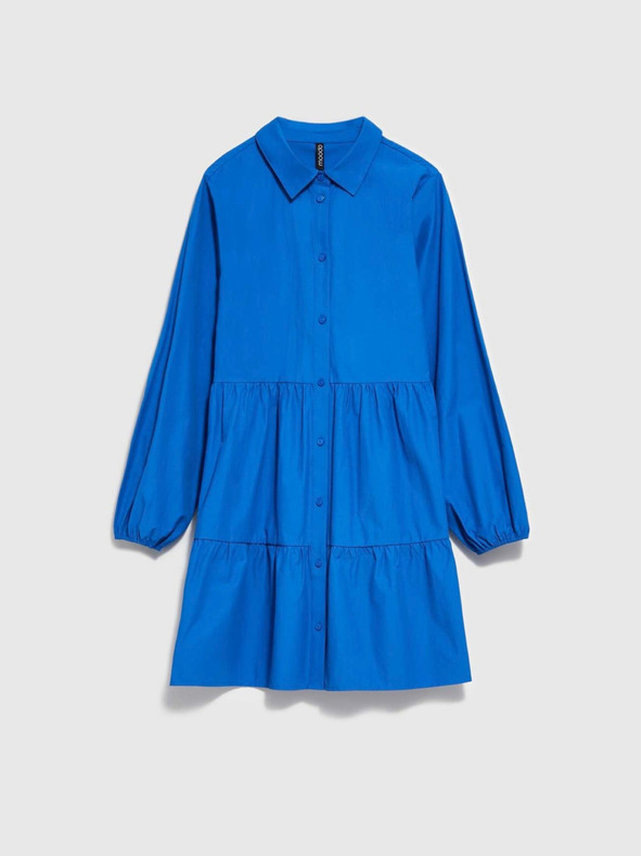 Moodo Blaues Damen-Shirt-Kleid Moodo