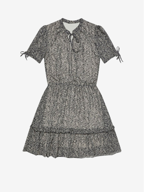 Moodo Schwarzes gemustertes Damenkleid Moodo