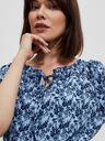 Moodo Blaues geblümtes Damenkleid Moodo