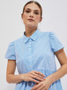 Moodo Weiß und blau gestreiftes Damen-Shirtkleid von Moodo