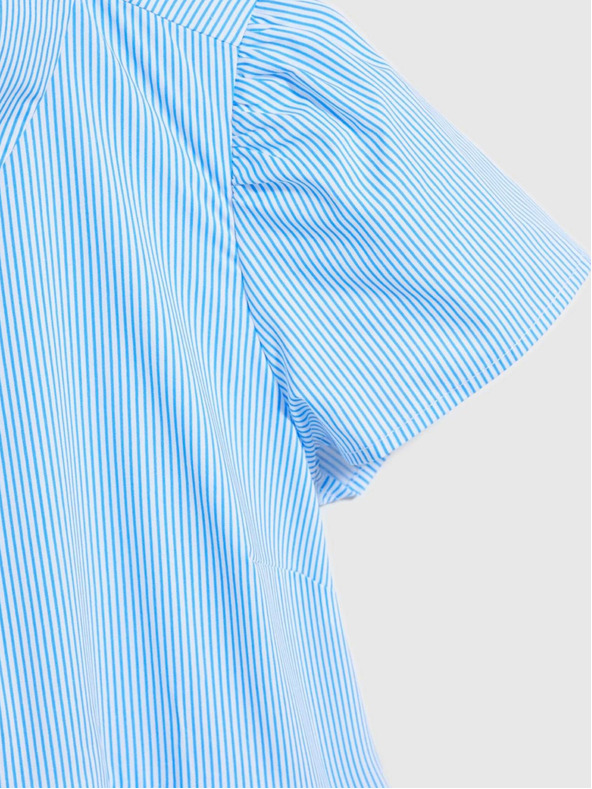 Moodo Weiß und blau gestreiftes Damen-Shirtkleid von Moodo