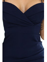 numoco CALLIE Midikleid mit ausgestellten Schultern und herzförmigem Ausschnitt - navy blau