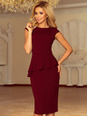 numoco Elegantes Midikleid mit Rüschen - burgunderrot Numoco