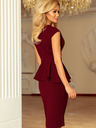 numoco Elegantes Midikleid mit Rüschen - burgunderrot Numoco