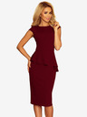 numoco Elegantes Midikleid mit Rüschen - burgunderrot Numoco