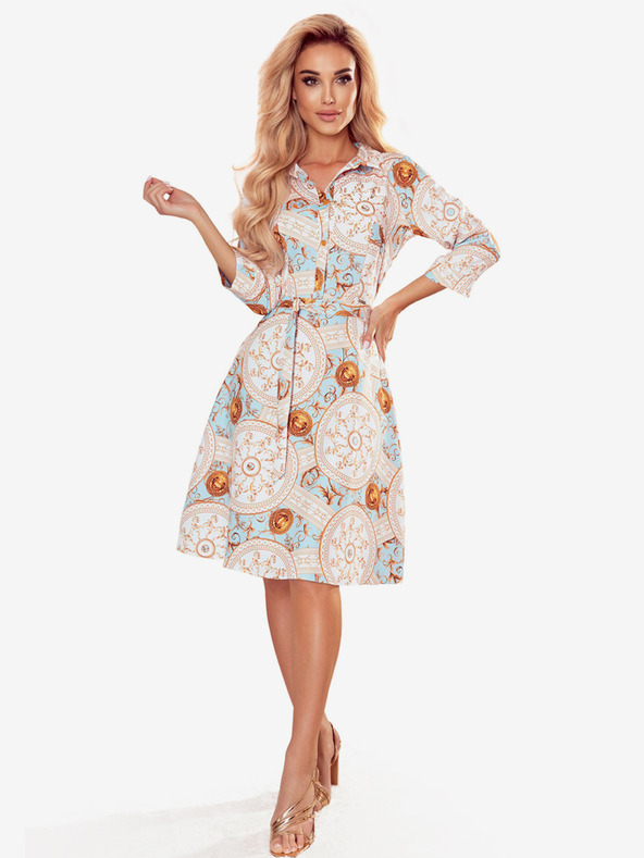 numoco Kleid - weiße und goldene Kreise Numoco SANDY