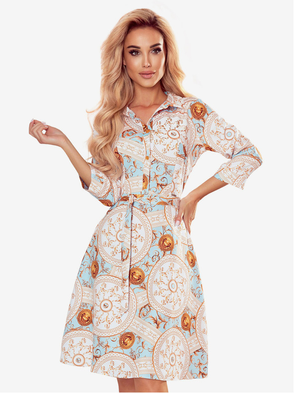 numoco Kleid - weiße und goldene Kreise Numoco SANDY