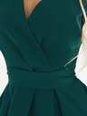 numoco Grünes Damen Kleid mit ausgestelltem Ausschnitt Numoco