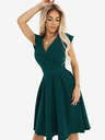 numoco Grünes Damen Kleid mit ausgestelltem Ausschnitt Numoco