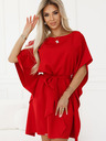 numoco Rotes Damenkleid mit Gürtel Numoco
