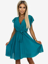 numoco Chiffon-Rüschenkleid mit Dekolleté und Rüschen - Meer Numoco