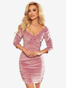 numoco NAOMI drapiertes Velours-Halfterneck-Kleid - dirty pink Numoco