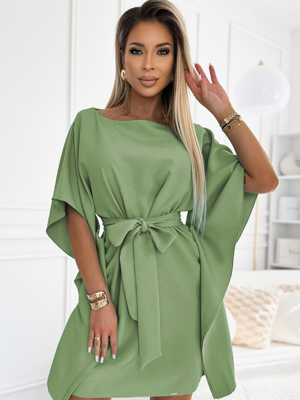 numoco Numoco SOFIA Schmetterlingskleid mit Taillenband