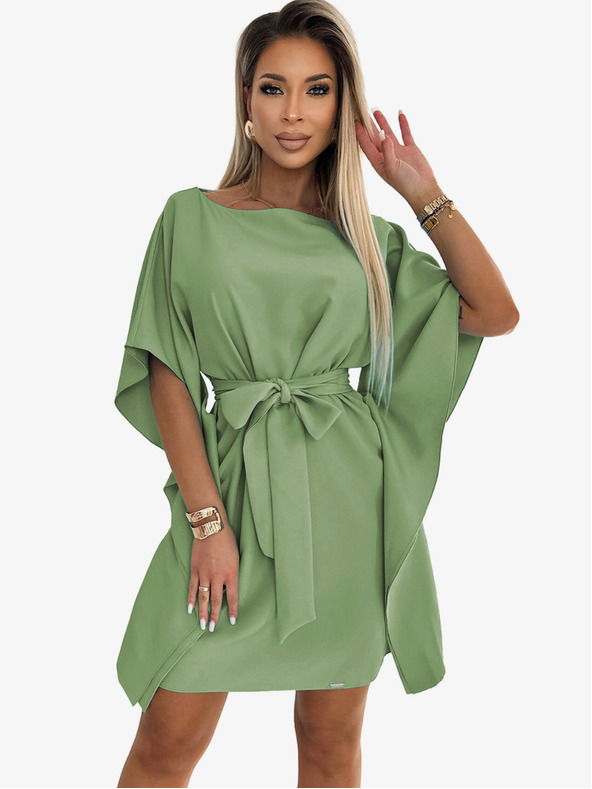 numoco Numoco SOFIA Schmetterlingskleid mit Taillenband