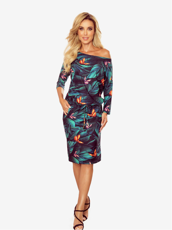 numoco Sportliches Kleid mit Taschen - bunte Schmetterlinge Numoco