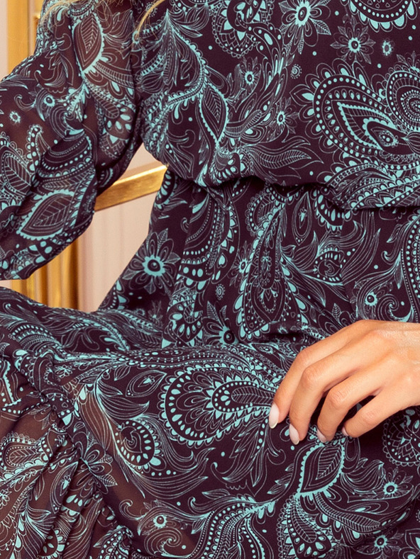 numoco Kleid mit Rundhalsausschnitt - Türkis Numoco BAKARI