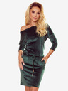 numoco Sportkleid mit Krawatte und Taschen - Velours - grün Numoco