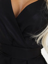 numoco Schwarzes Damen Kleid mit verlängertem Ausschnitt Numoco