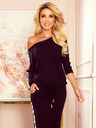 numoco Sportliches Kleid mit Taschen - schwarz + gestreift Numoco