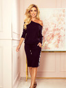 numoco Sportliches Kleid mit Taschen - schwarz + gestreift Numoco