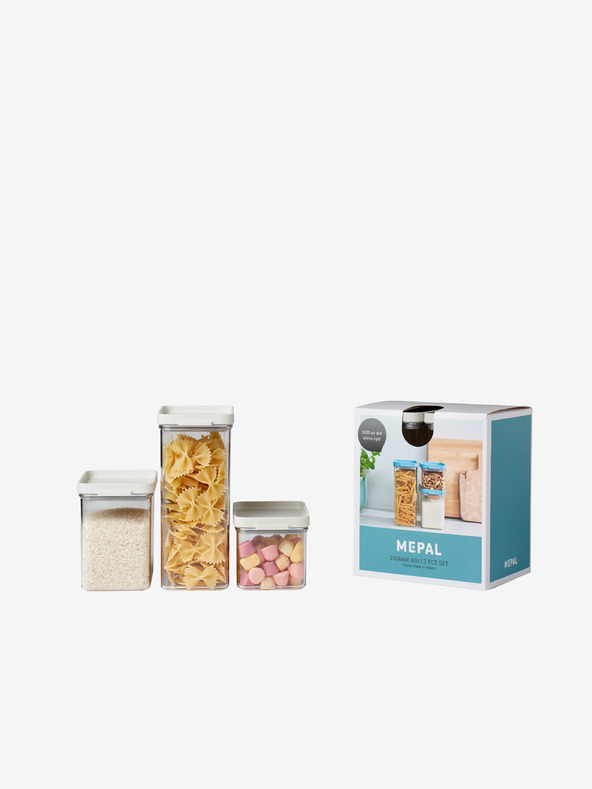 Mepal Set mit Lebensmittelbehältern Mepal Omnia Nordic White (3 Stück)