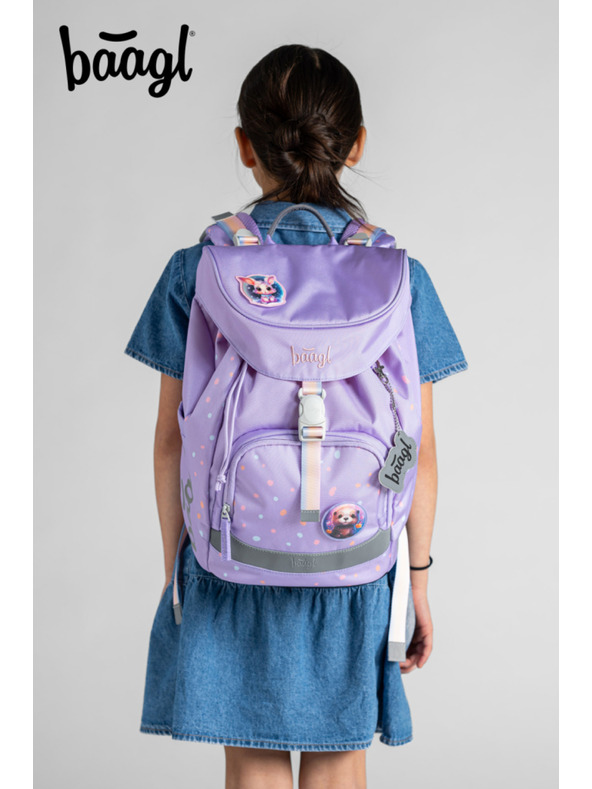 BAAGL  Lila Schulrucksack Airy Haustiere Baagl