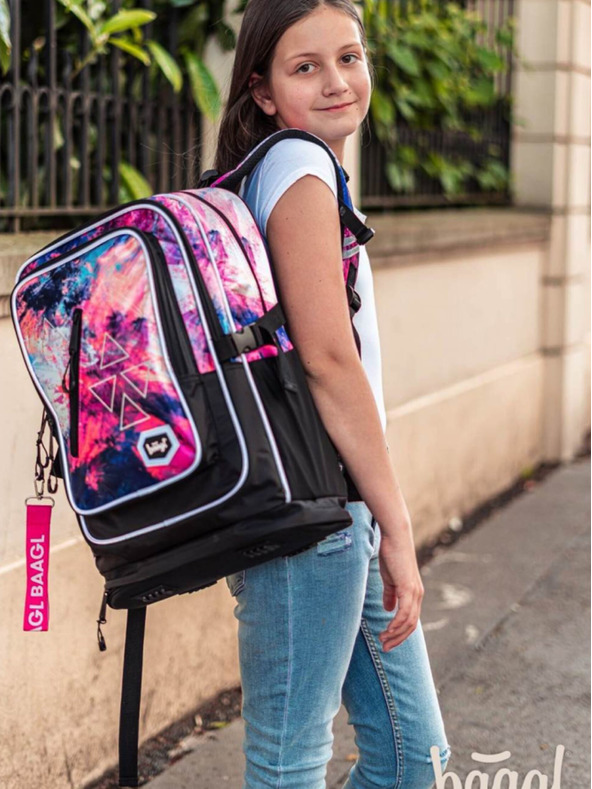 BAAGL  Rosa Schulrucksack Cubic Abstrakt Baagl