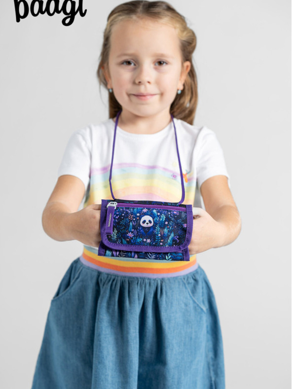 BAAGL  Lila Geldbörse zum Umhängen Baagl Jungle Panda
