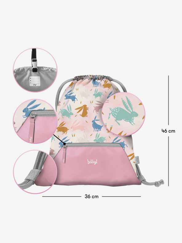 BAAGL  Beige 3 SET Zippy Bunny: Aktentasche, Federtasche, Tasche Baagl
