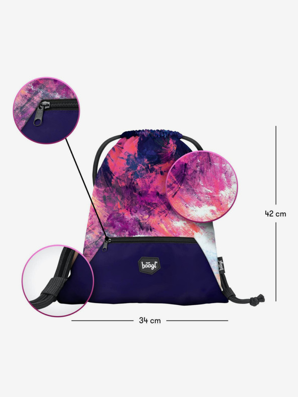 BAAGL  Rosa Schulranzen mit Tasche Abstrakt Baagl