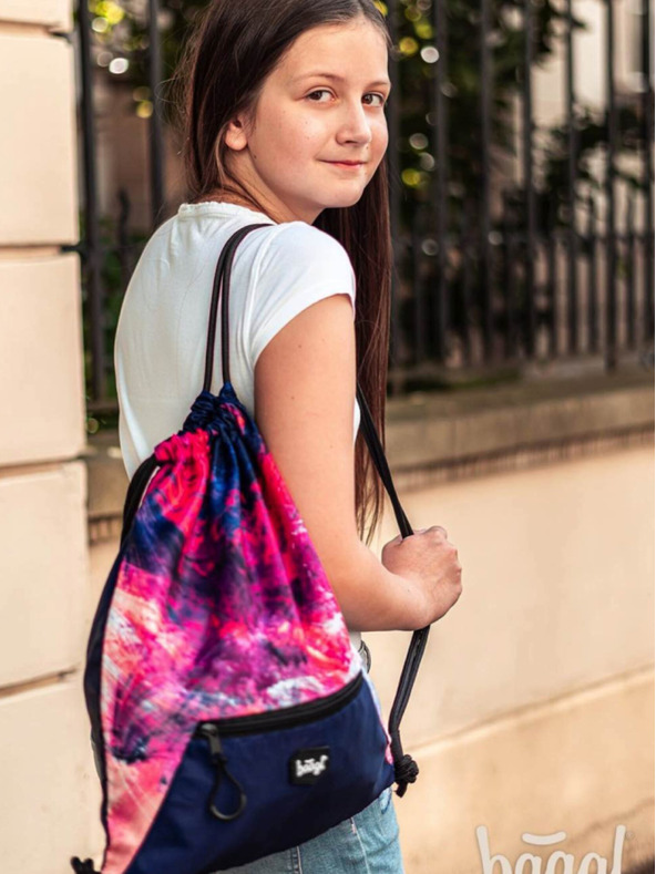 BAAGL  Rosa Schulranzen mit Tasche Abstrakt Baagl