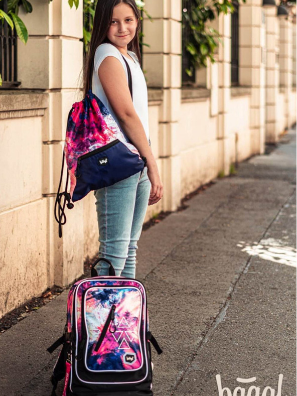 BAAGL  Rosa Schulranzen mit Tasche Abstrakt Baagl