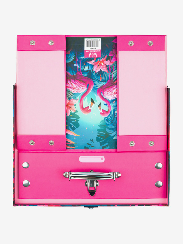 BAAGL  Pinke Faltschultasche mit Beschlägen Baagl Flamingos