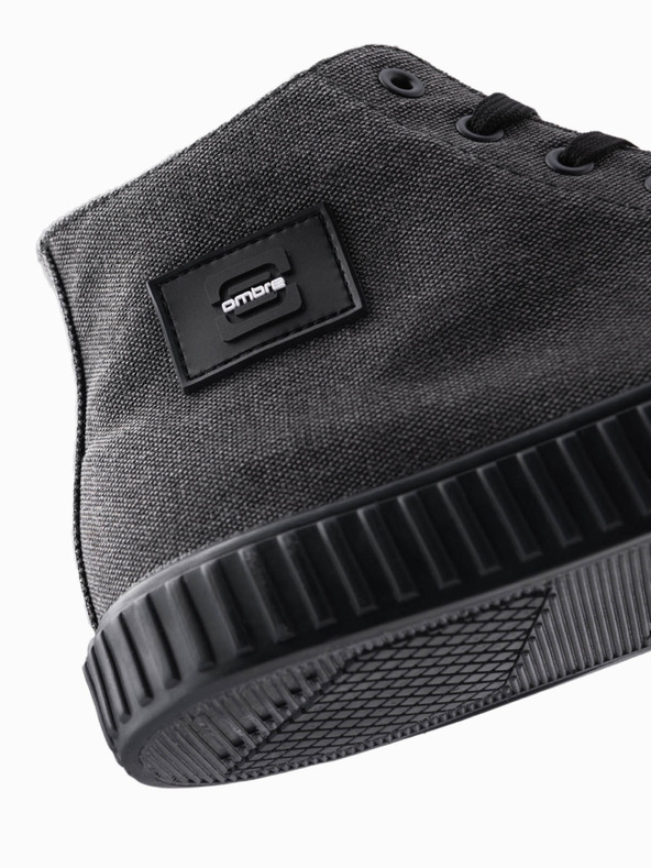 Ombre Clothing Herren-Canvas-Turnschuhe - schwarz V1 OM-FOTH-0186 Ombre Clothing