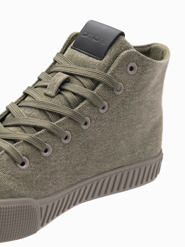 Ombre Clothing Herren-Turnschuhe aus Canvas - oliv V2 OM-FOTH-0186 Ombre Clothing