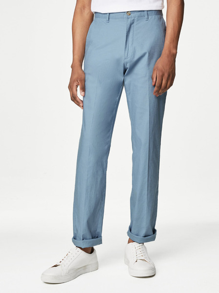 Marks & Spencer Blaue Herren-Chinohose mit Leinenanteil Marks & Spencer