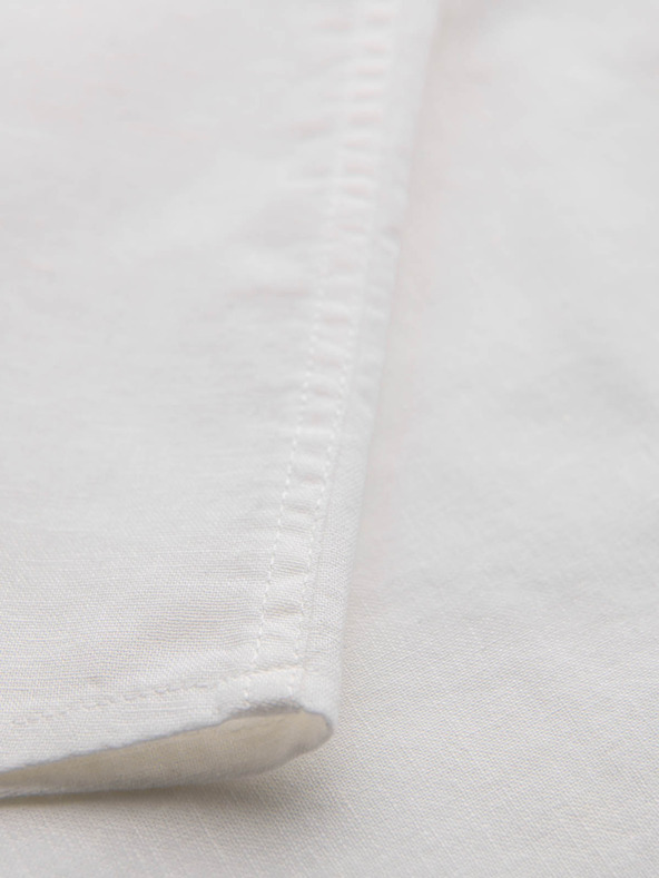 Ombre Clothing Herren Kurzarmhemd mit kubanischem Kragen weiß Ombre Clothing