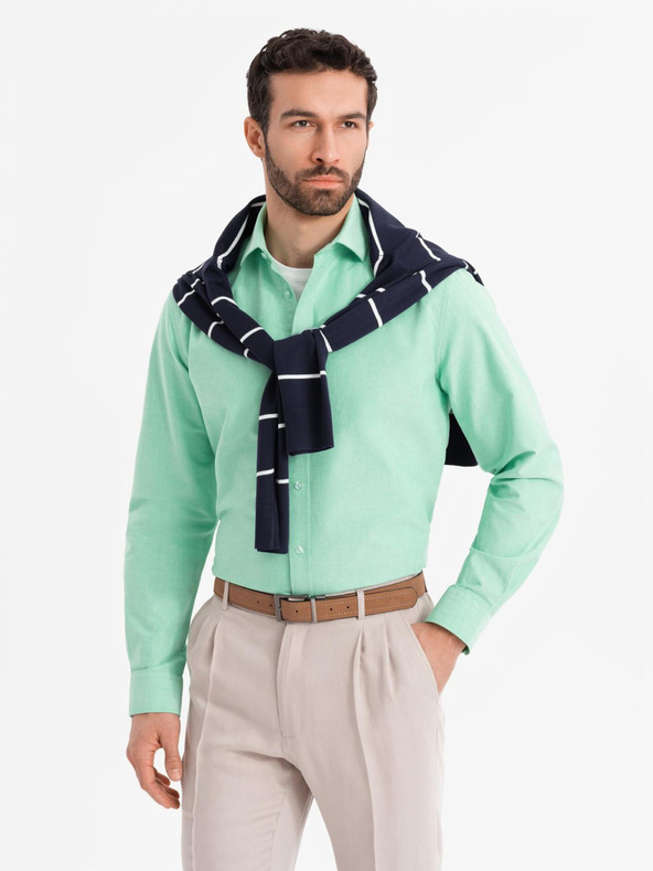 Ombre Clothing Herrenhemd aus Baumwolle in Pastellfarben - mint Ombre Clothing