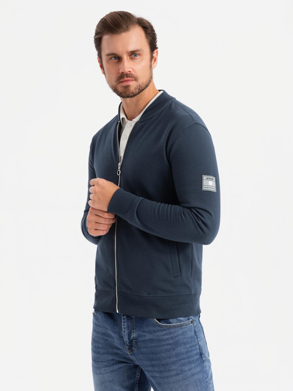 Ombre Clothing Herren Strickpullover mit Struktur und Kragen - graphit melange V1 OM-SSNZ-0149 Ombre Clothing