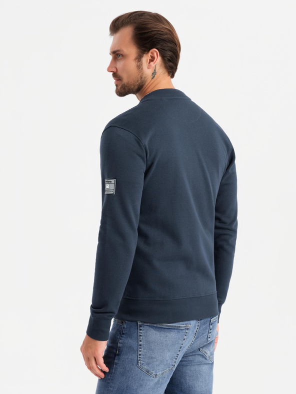 Ombre Clothing Herren Strickpullover mit Struktur und Kragen - graphit melange V1 OM-SSNZ-0149 Ombre Clothing