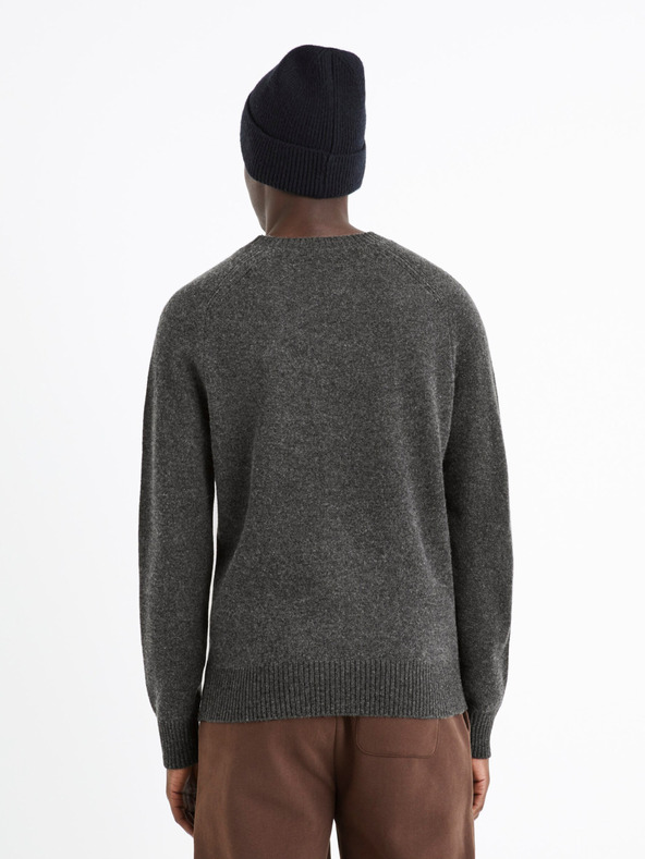 Celio Dunkelgrauer Herren-Wollpullover Celio Cevlna