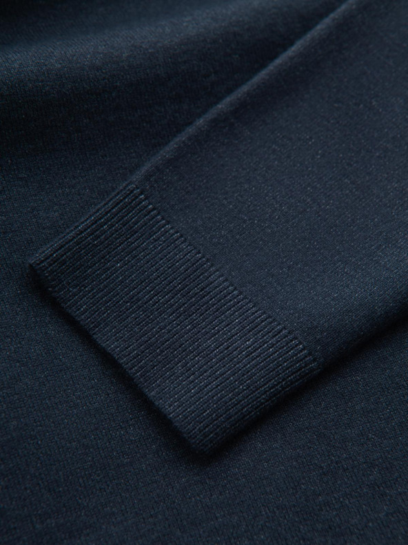 Ombre Clothing Gestrickter halber Rollkragenpullover mit Viskose - dunkelblau V4 OM-SWTN-0125 Ombre Clothing