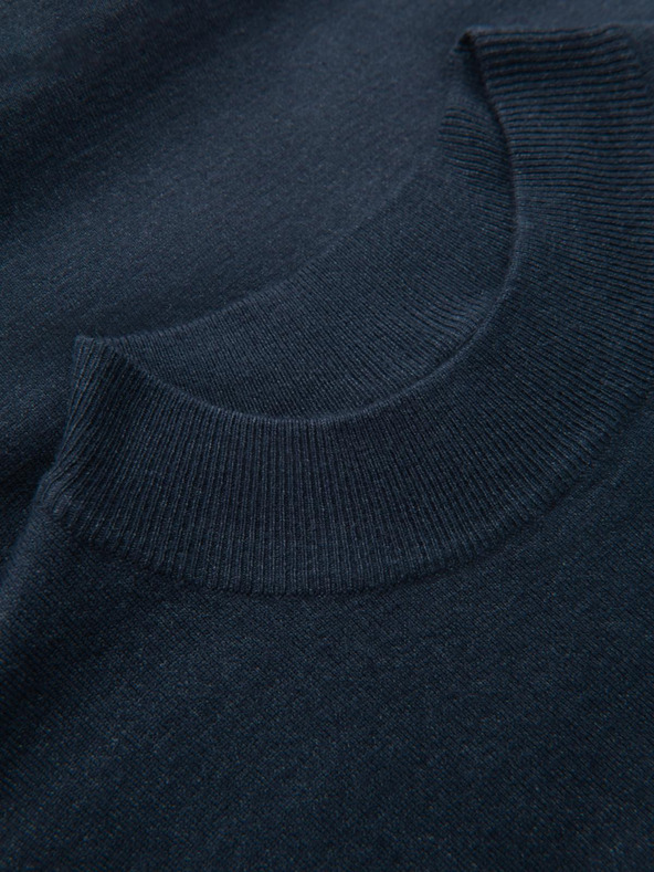 Ombre Clothing Gestrickter halber Rollkragenpullover mit Viskose - dunkelblau V4 OM-SWTN-0125 Ombre Clothing